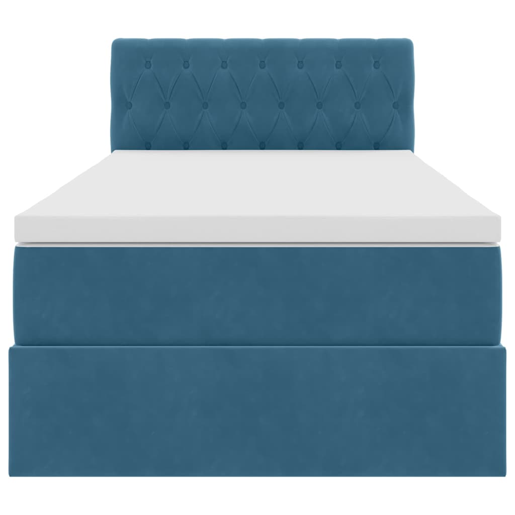 Lit de Rangement avec matelas Bleu foncé 100 x 200 cm Velours - XIOS