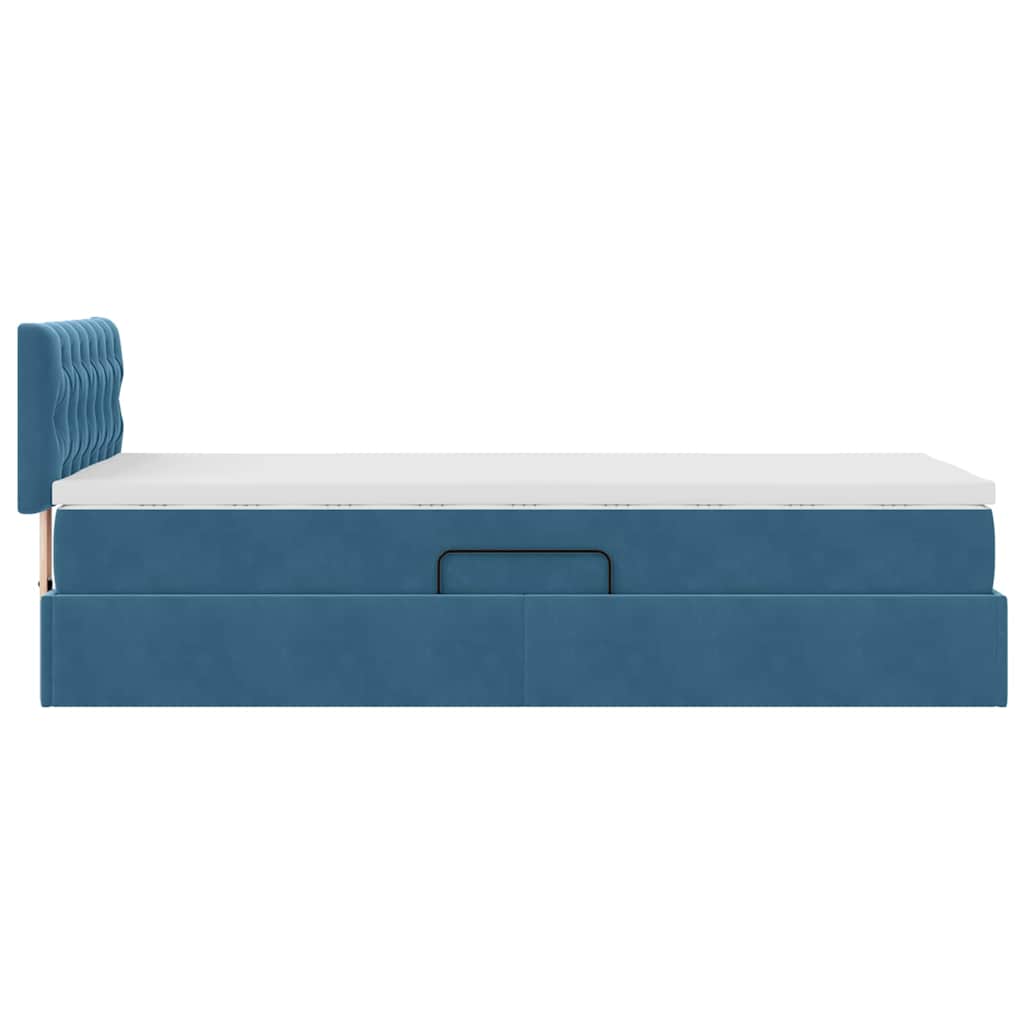 Lit de Rangement avec matelas Bleu foncé 100 x 200 cm Velours - XIOS