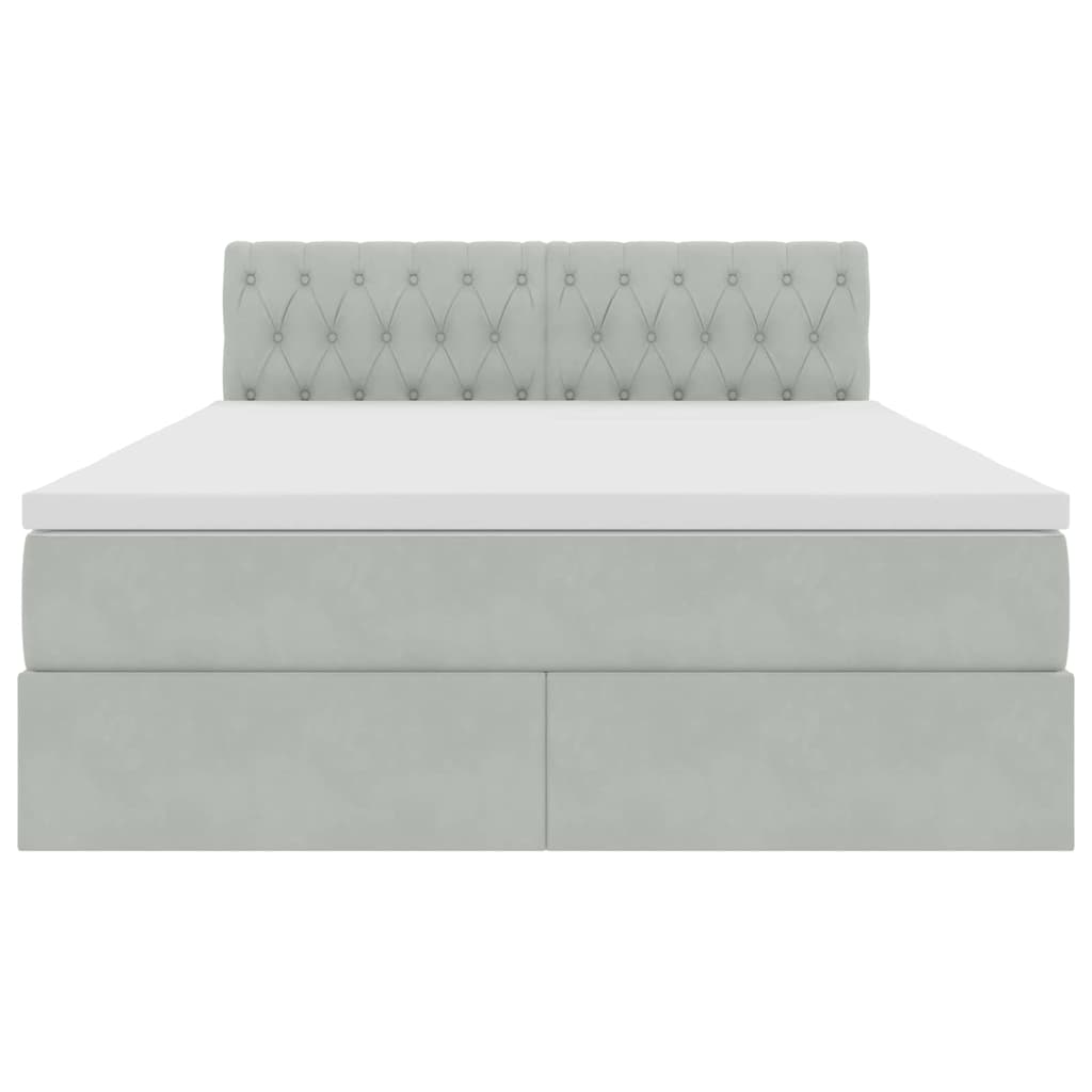 Lit de Rangement avec matelas Gris clair 140 x 200 cm Velours - XIOS