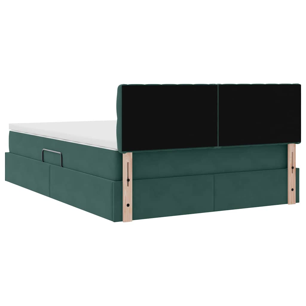 Lit de Rangement avec matelas Vert foncé 140 x 200 cm Velours - XIOS