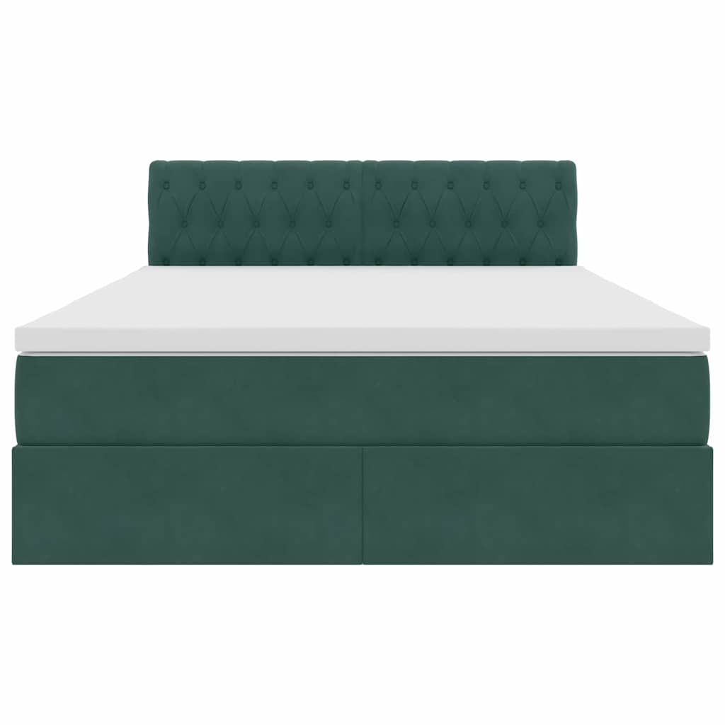 Lit de Rangement avec matelas Vert foncé 140 x 200 cm Velours - XIOS