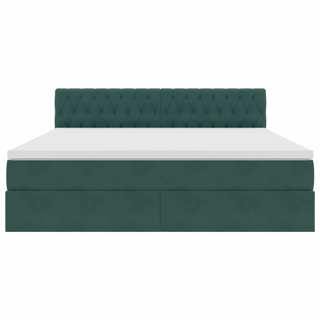 Lit de Rangement avec matelas Vert foncé 160 x 200 cm Velours - XIOS