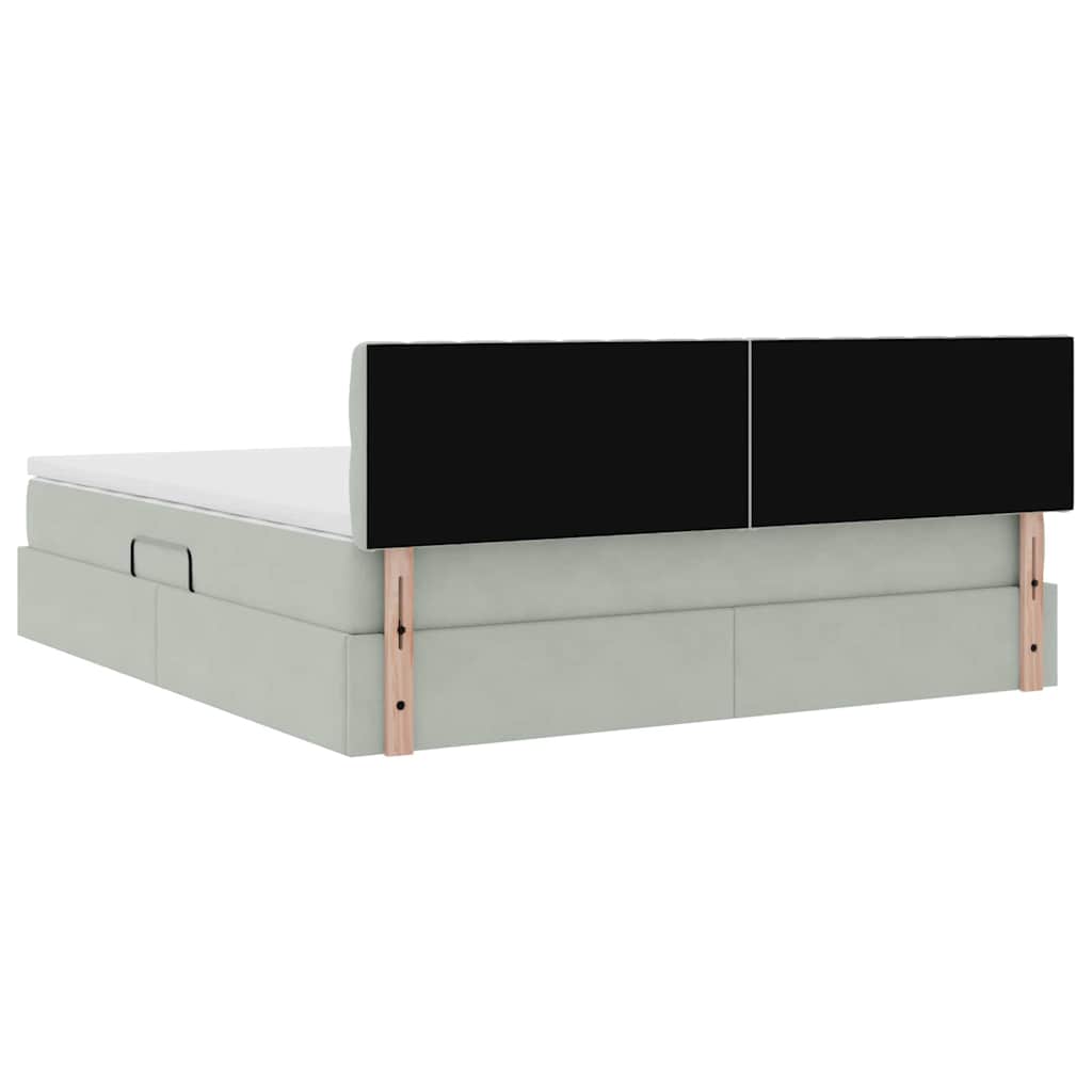 Lit de Rangement avec matelas Gris clair 180 x 200 cm Velours - XIOS