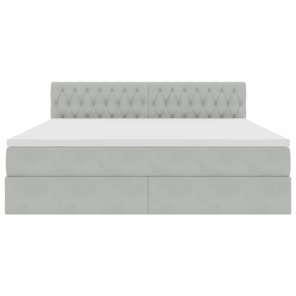 Lit de Rangement avec matelas Gris clair 180 x 200 cm Velours - XIOS