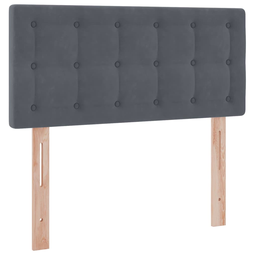 Lit de Rangement avec matelas Gris foncé 90 x 190 cm Velours - XIOS