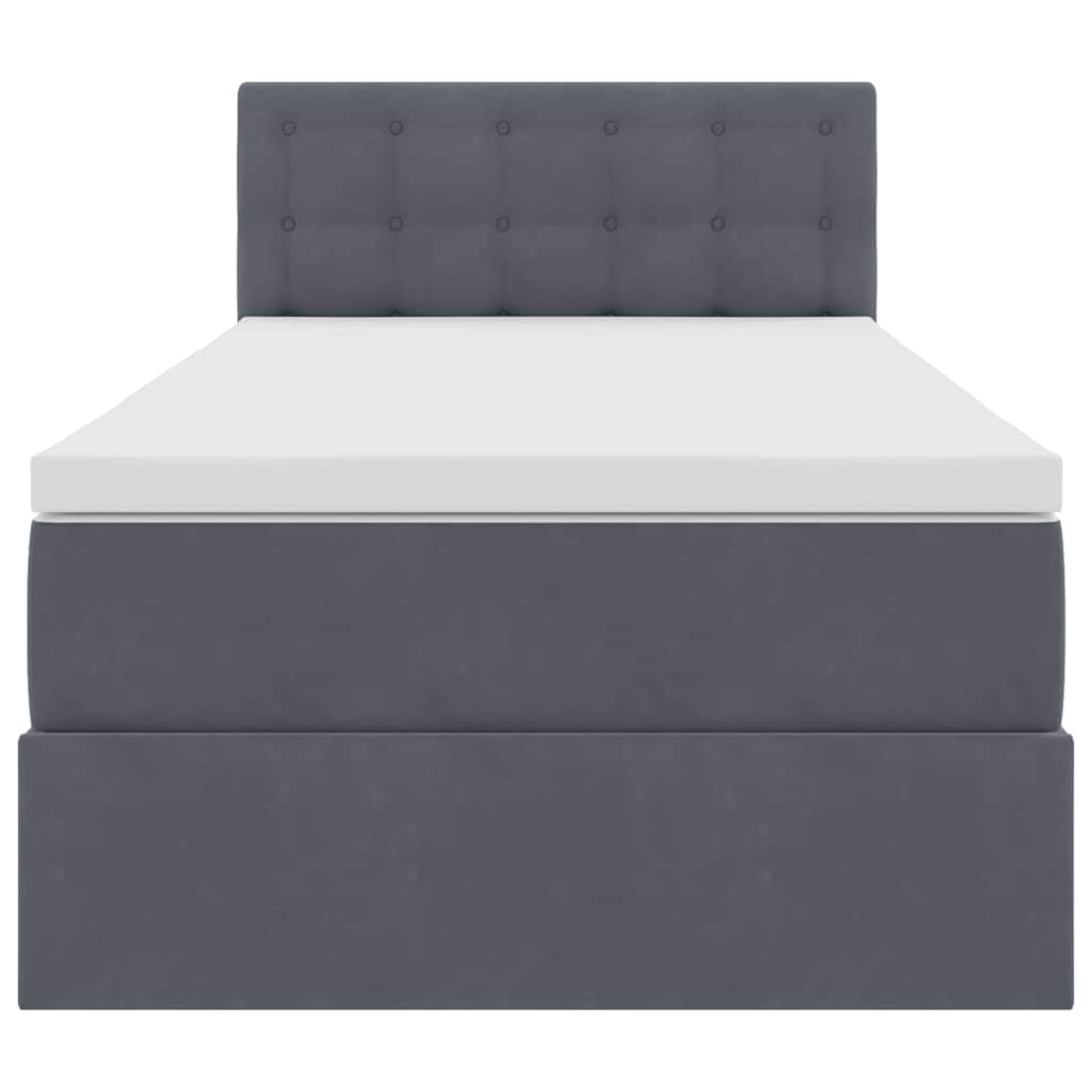Lit de Rangement avec matelas Gris foncé 90 x 200 cm Velours - XIOS