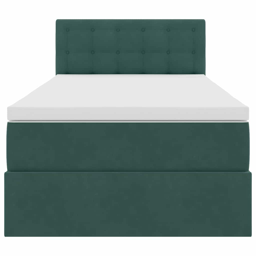Lit de Rangement avec matelas Vert foncé 90 x 200 cm Velours - XIOS