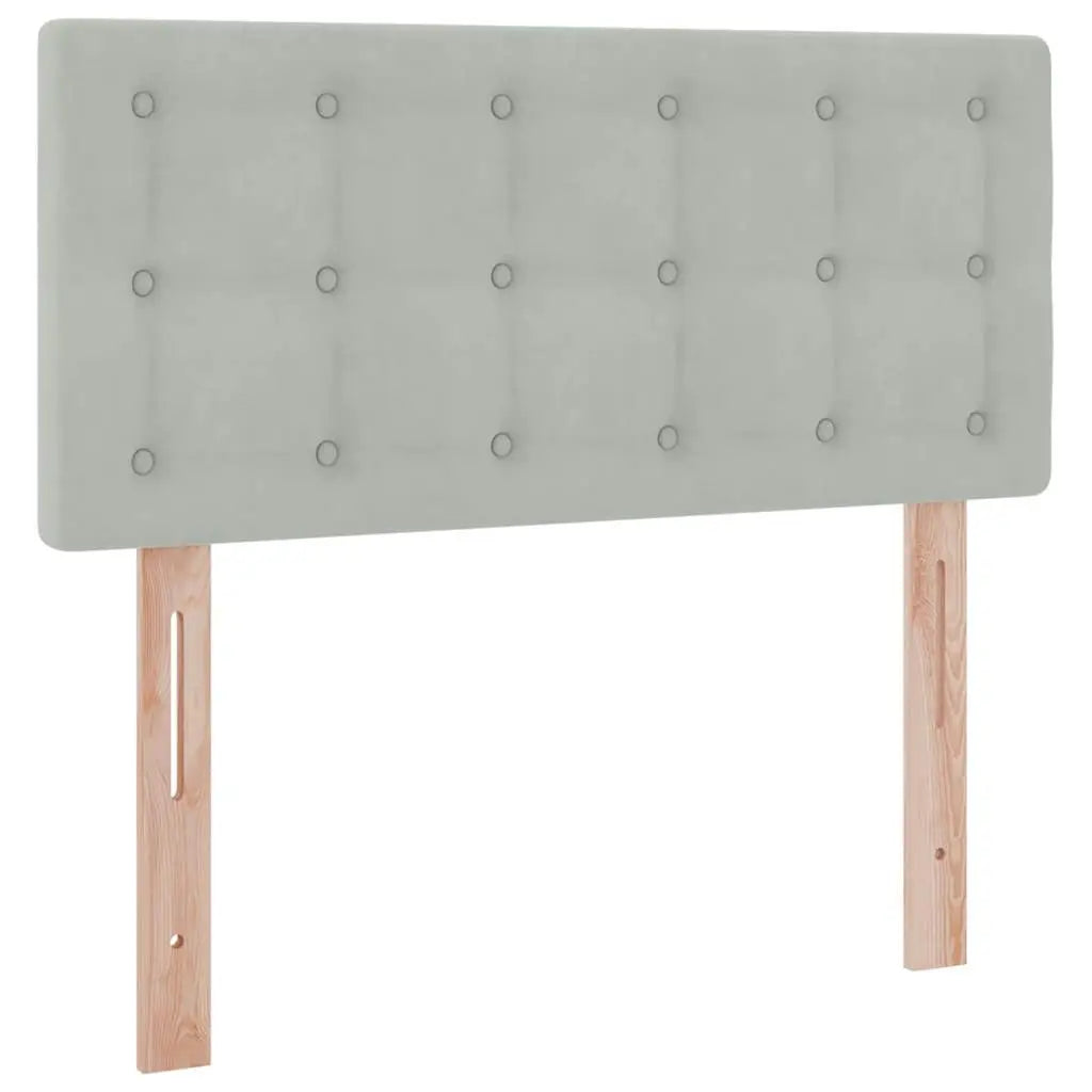 Lit de Rangement Gris clair 100 x 200 cm Velours - XIOS