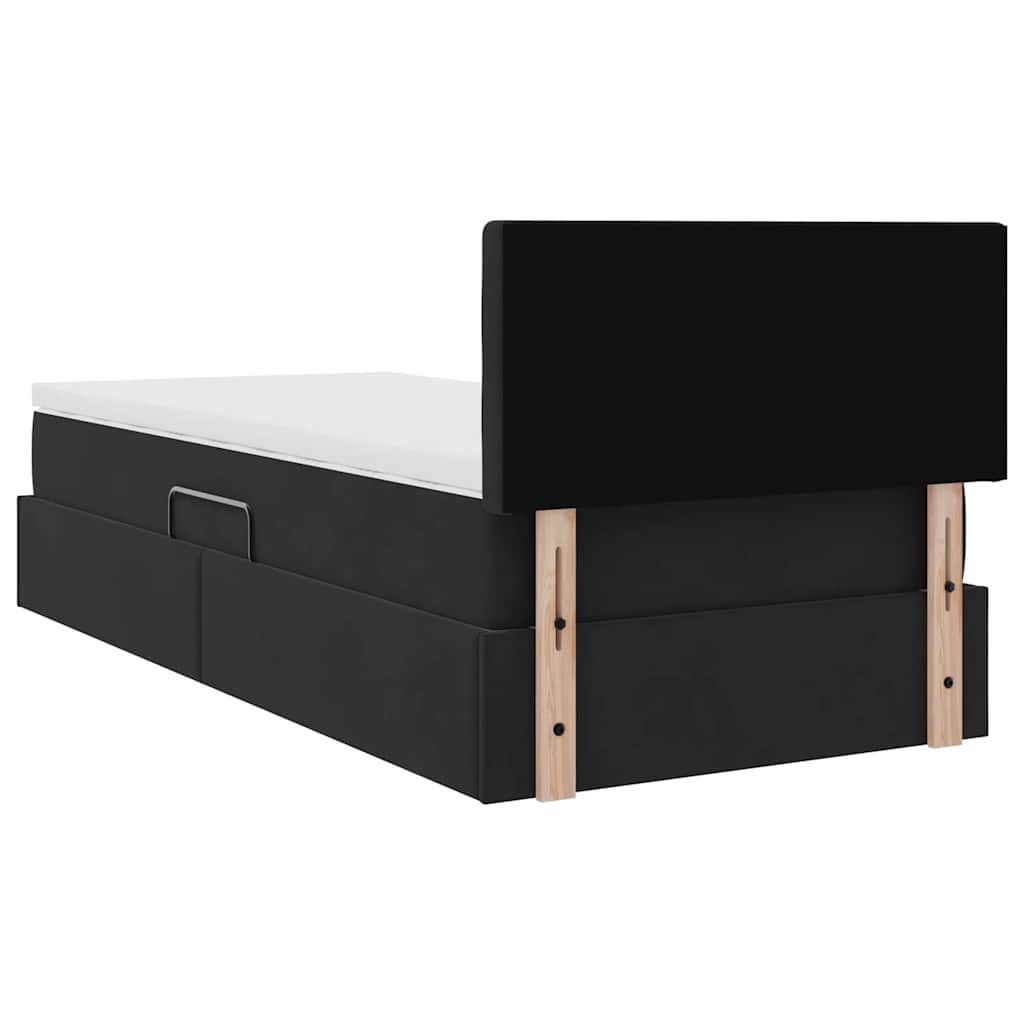 Lit de Rangement avec matelas Noir 100 x 200 cm Velours - XIOS