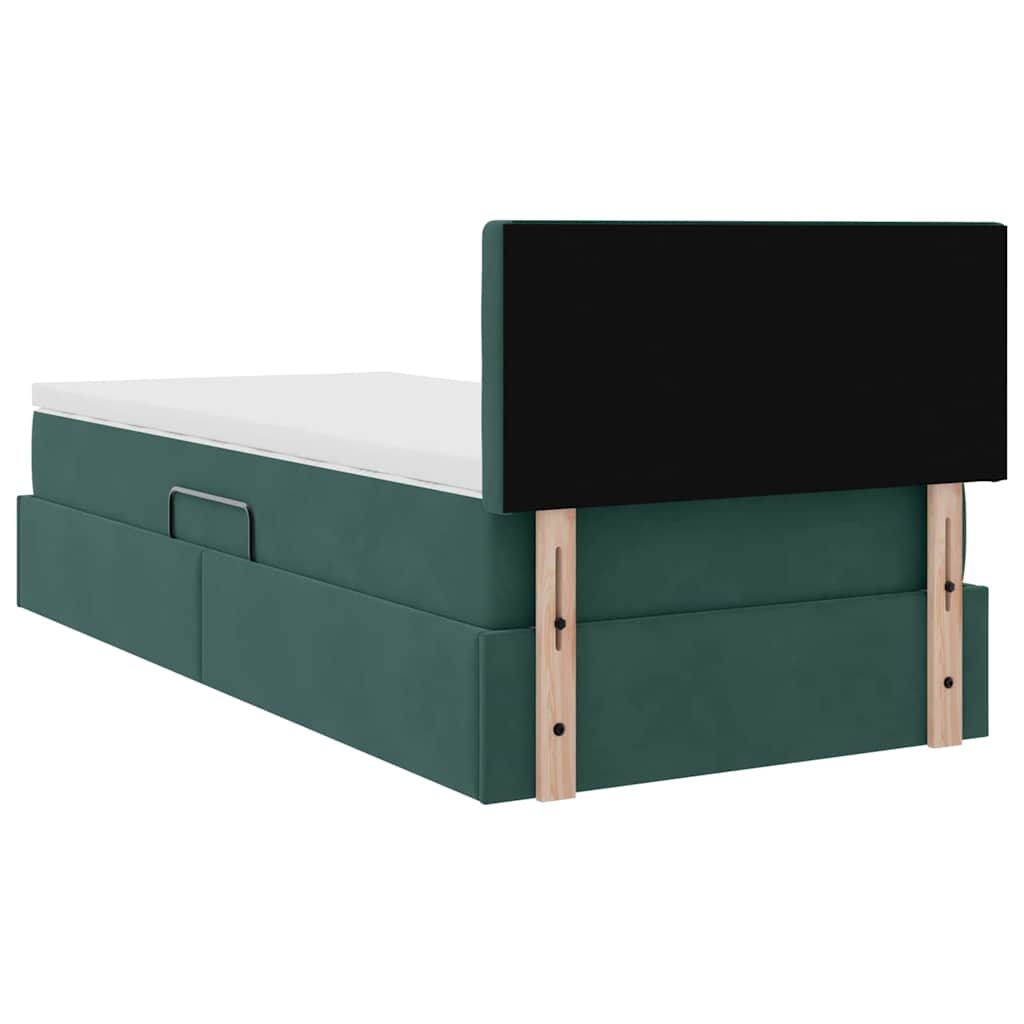 Lit de Rangement avec matelas Vert foncé 100 x 200 cm Velours - XIOS