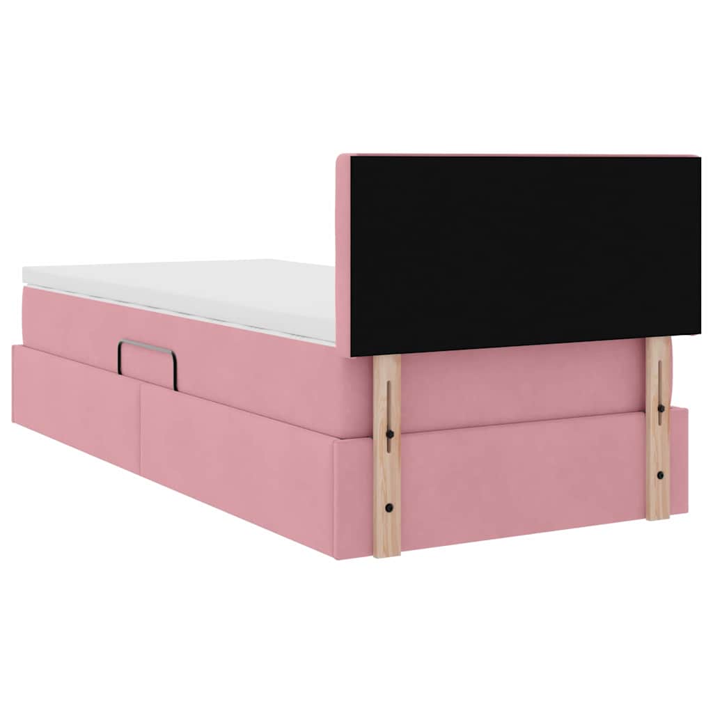 Lit de Rangement avec matelas Rose 100 x 200 cm Velours - XIOS