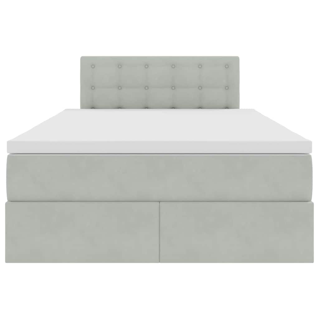 Lit de Rangement avec matelas Gris clair 120 x 200 cm Velours - XIOS