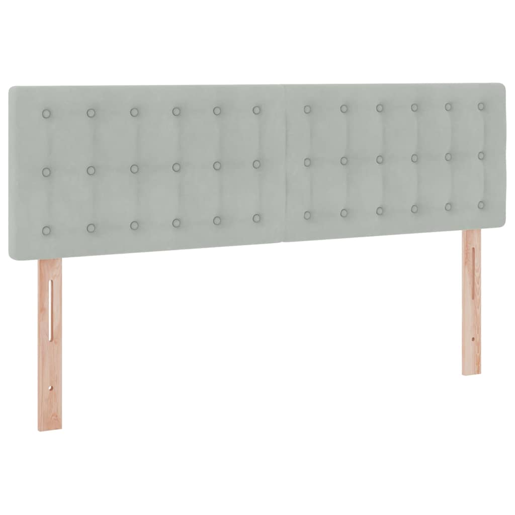 Lit de Rangement avec matelas Gris clair 140 x 190 cm Velours - XIOS