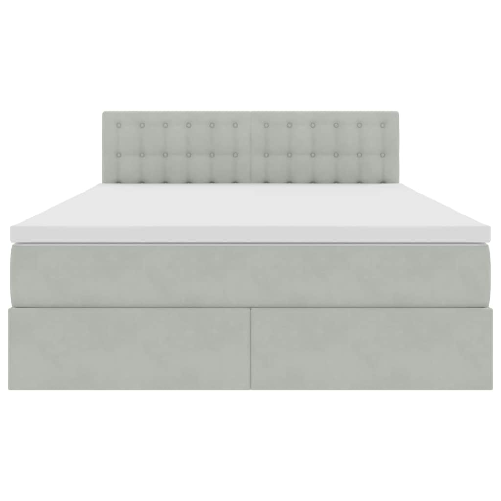 Lit de Rangement avec matelas Gris clair 140 x 200 cm Velours - XIOS