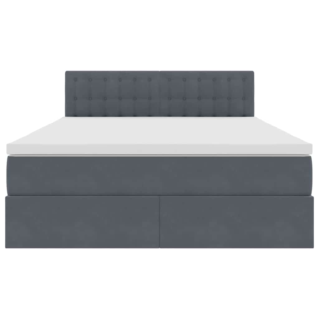 Lit de Rangement avec matelas Gris foncé 140 x 200 cm Velours - XIOS
