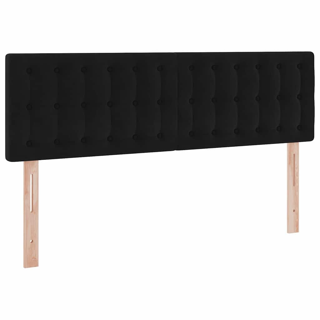 Lit de Rangement avec matelas Noir 140 x 200 cm Velours - XIOS