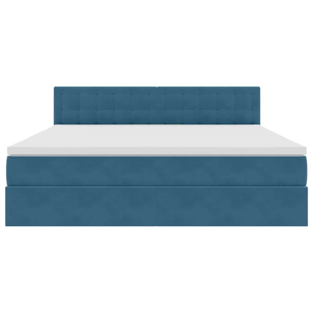 Lit de Rangement Bleu foncé 160 x 200 cm Velours