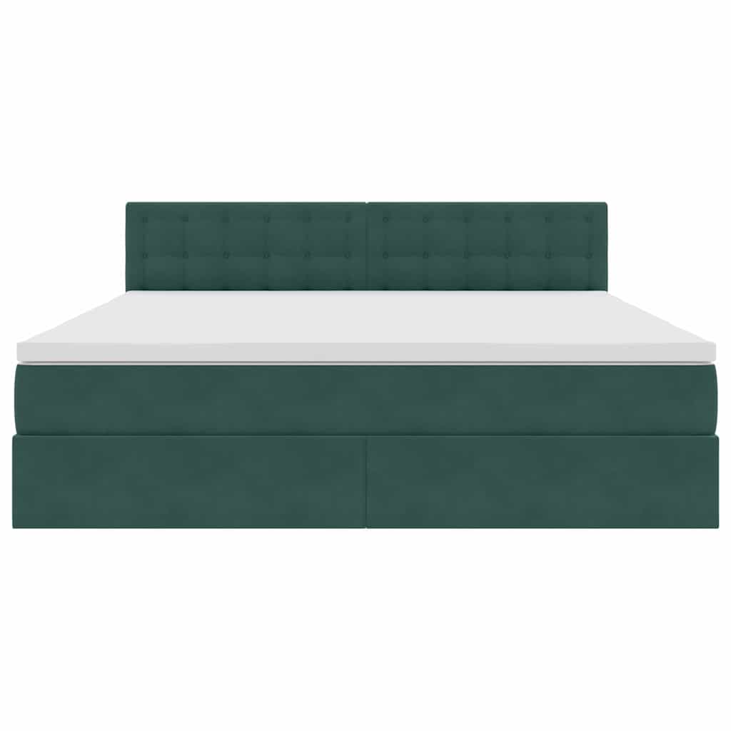 Lit de Rangement avec matelas Vert foncé 180 x 200 cm Velours - XIOS