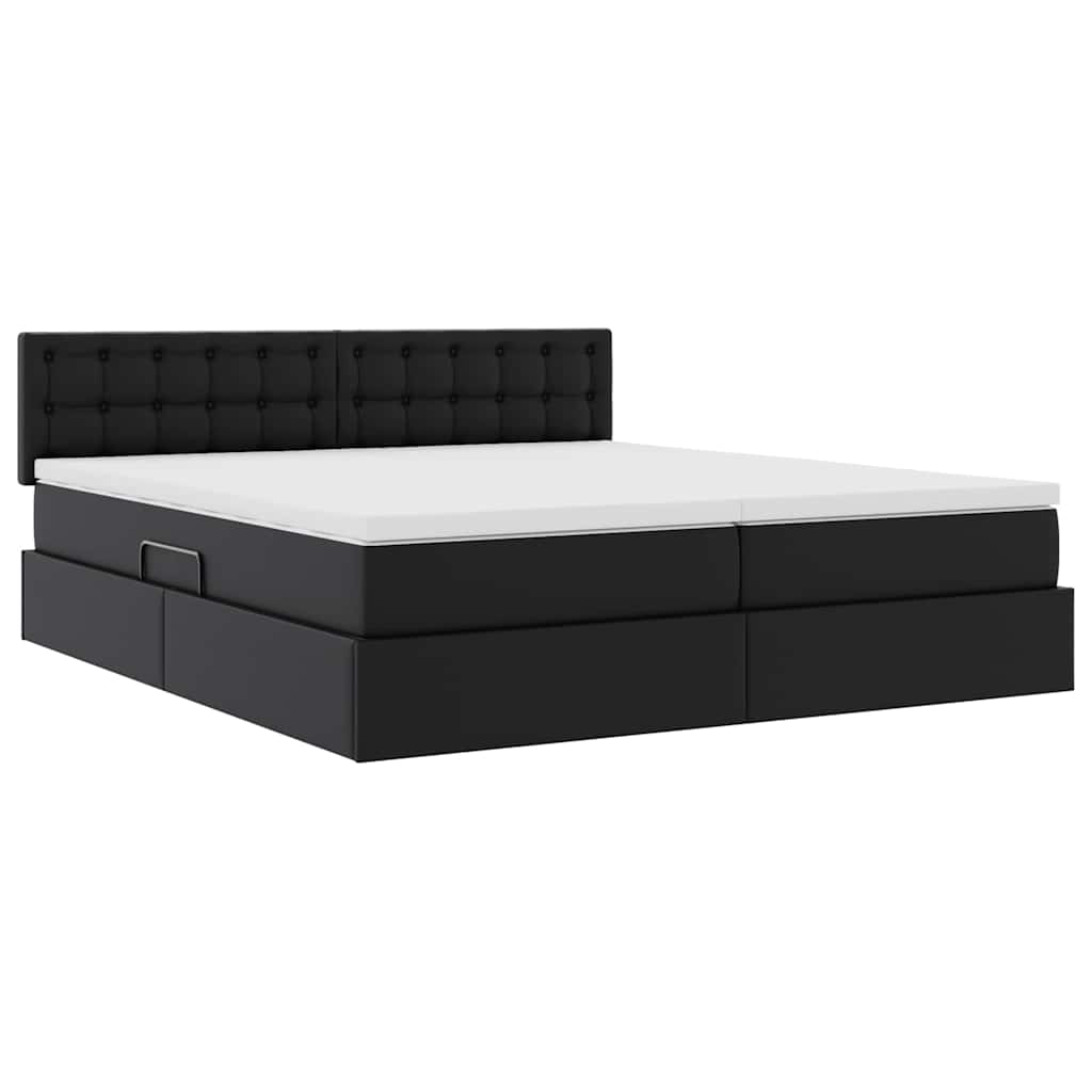 Lit de Rangement Noir 200 x 200 cm Cuir synthétique - XIOS