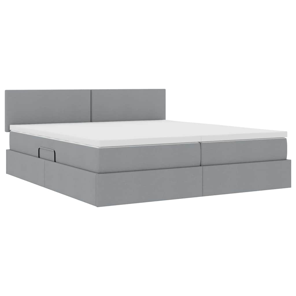 Lit de Rangement Gris clair 180 x 200 cm Cuir synthétique - XIOS