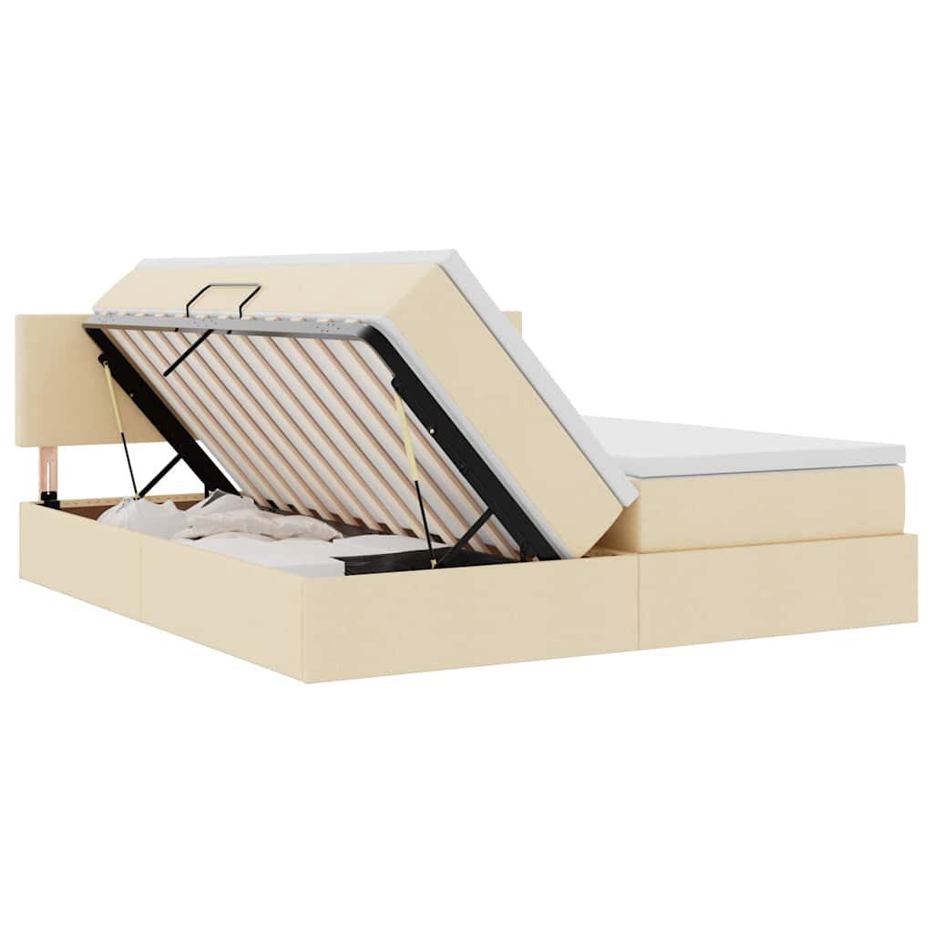 Lit de Rangement Crème 200 x 200 cm Cuir synthétique - XIOS