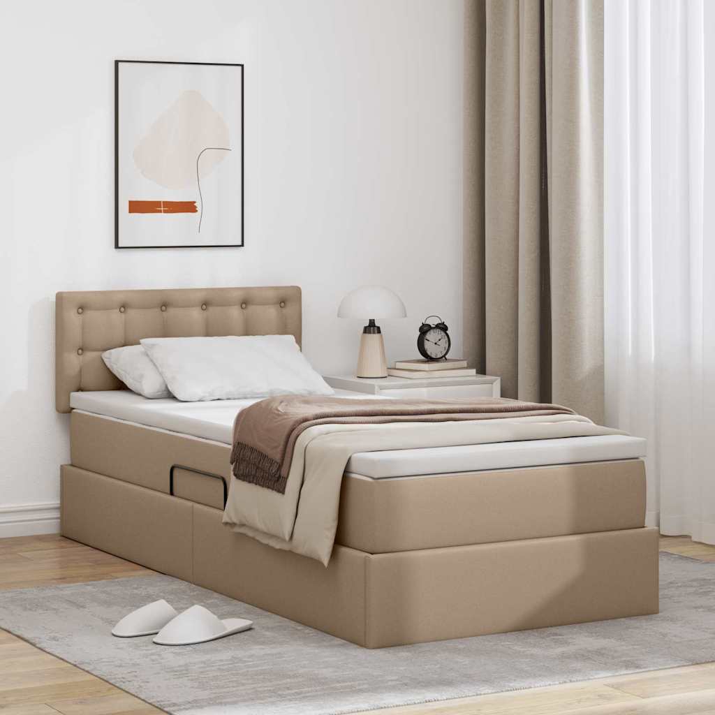 Lit avec rangement et LED avec matelas Cappuccino 90 x 190 cm - XIOS
