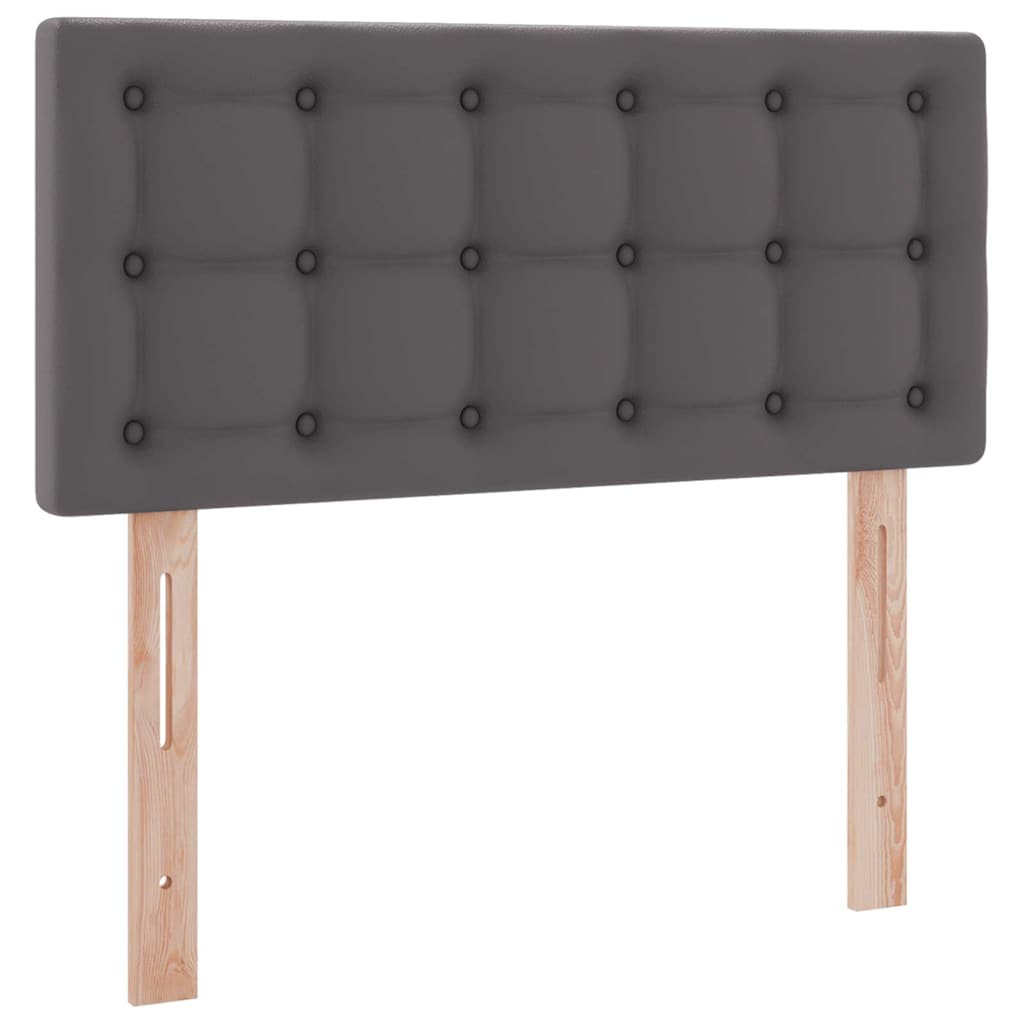 Lit avec rangement et LED Gris 100 x 200 cm Cuir synthétique - XIOS