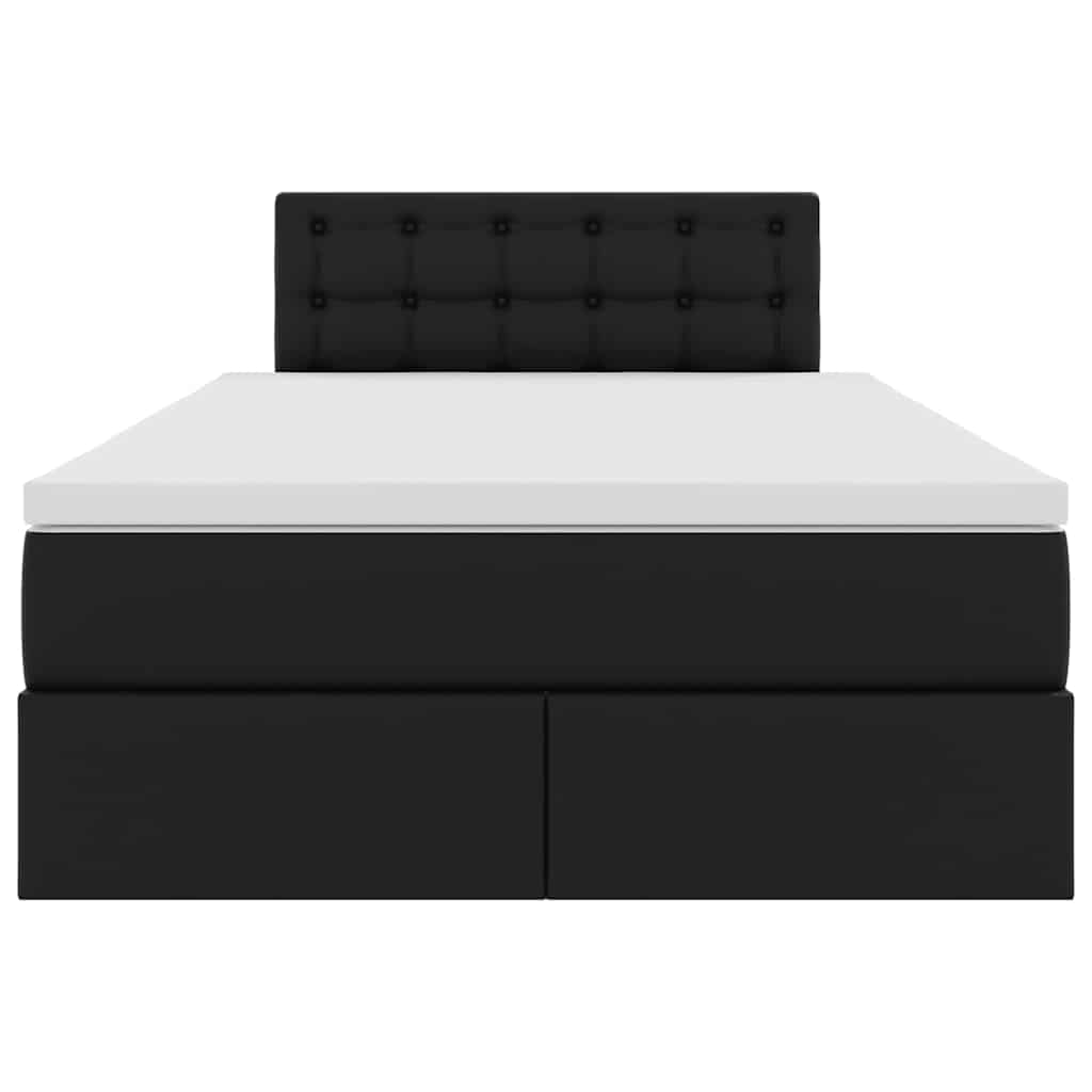 Lit avec rangement et LED Noir 120 x 190 cm Cuir synthétique - XIOS