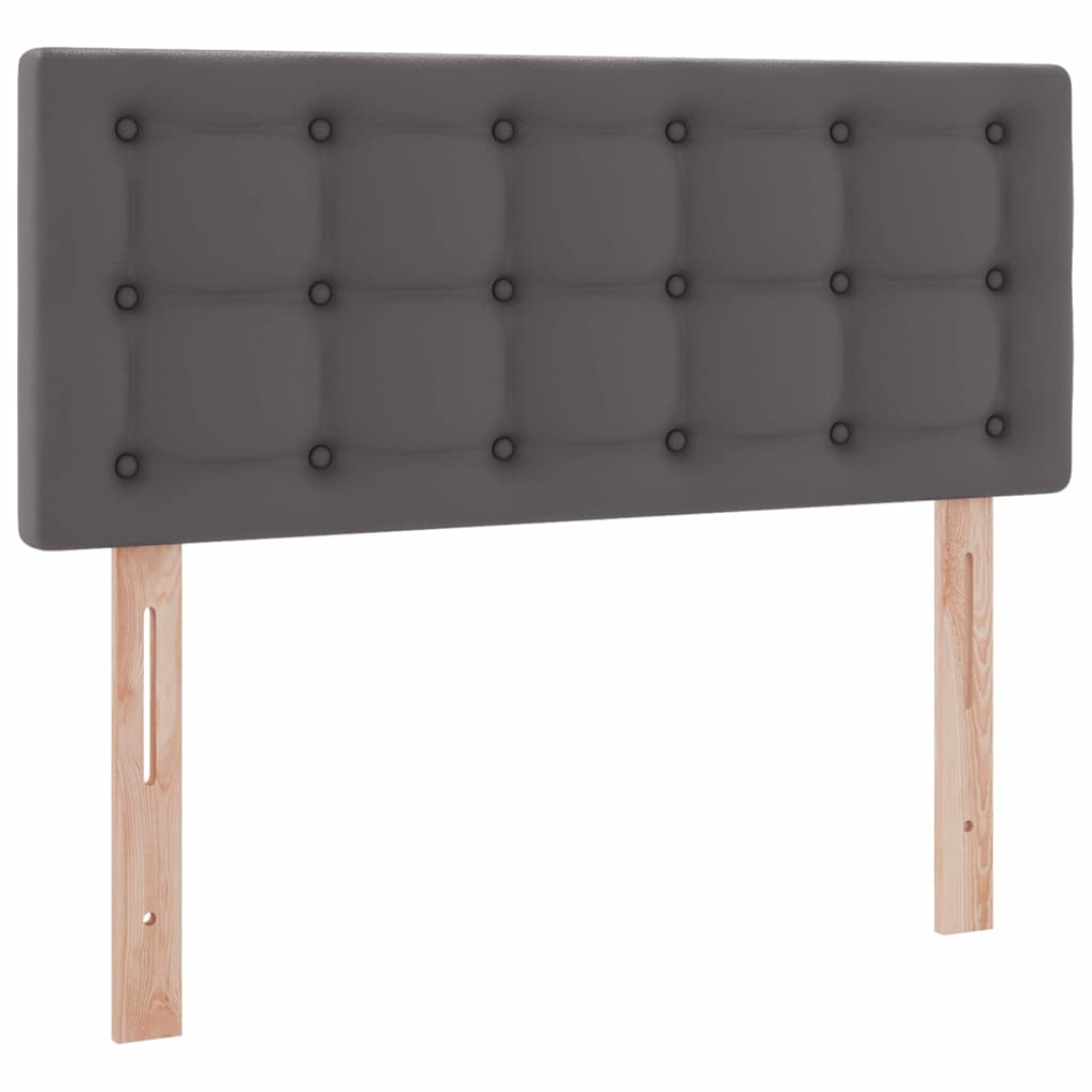 Lit avec rangement et LED Gris 120 x 190 cm Cuir synthétique - XIOS