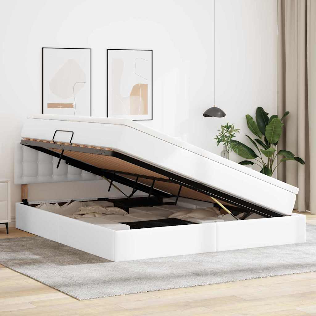 Lit avec rangement et LED avec matelas Blanc pur 180 x 200 cm - XIOS