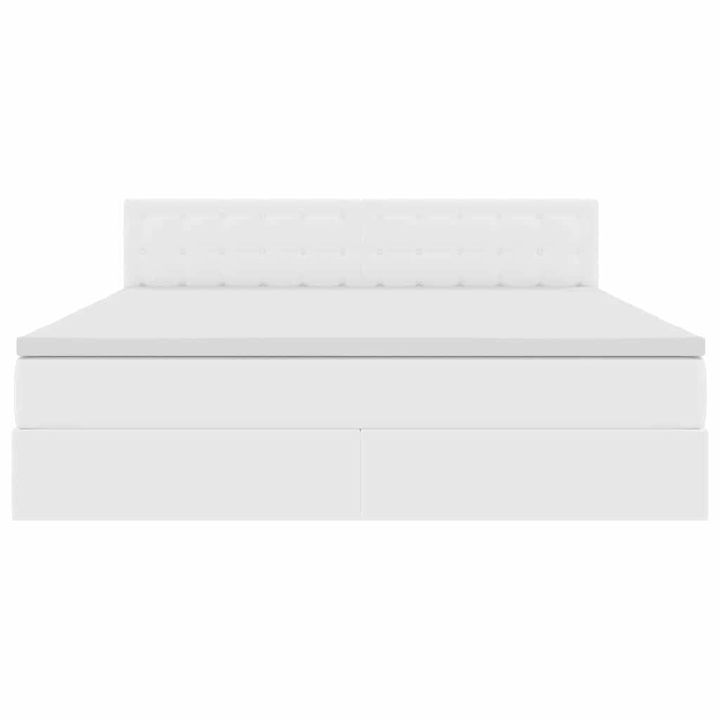 Lit avec rangement et LED avec matelas Blanc pur 180 x 200 cm - XIOS