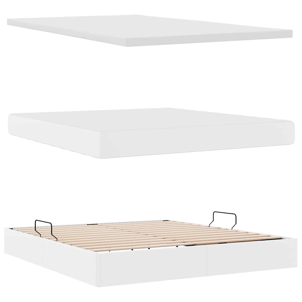 Lit avec rangement et LED avec matelas Blanc pur 180 x 200 cm - XIOS