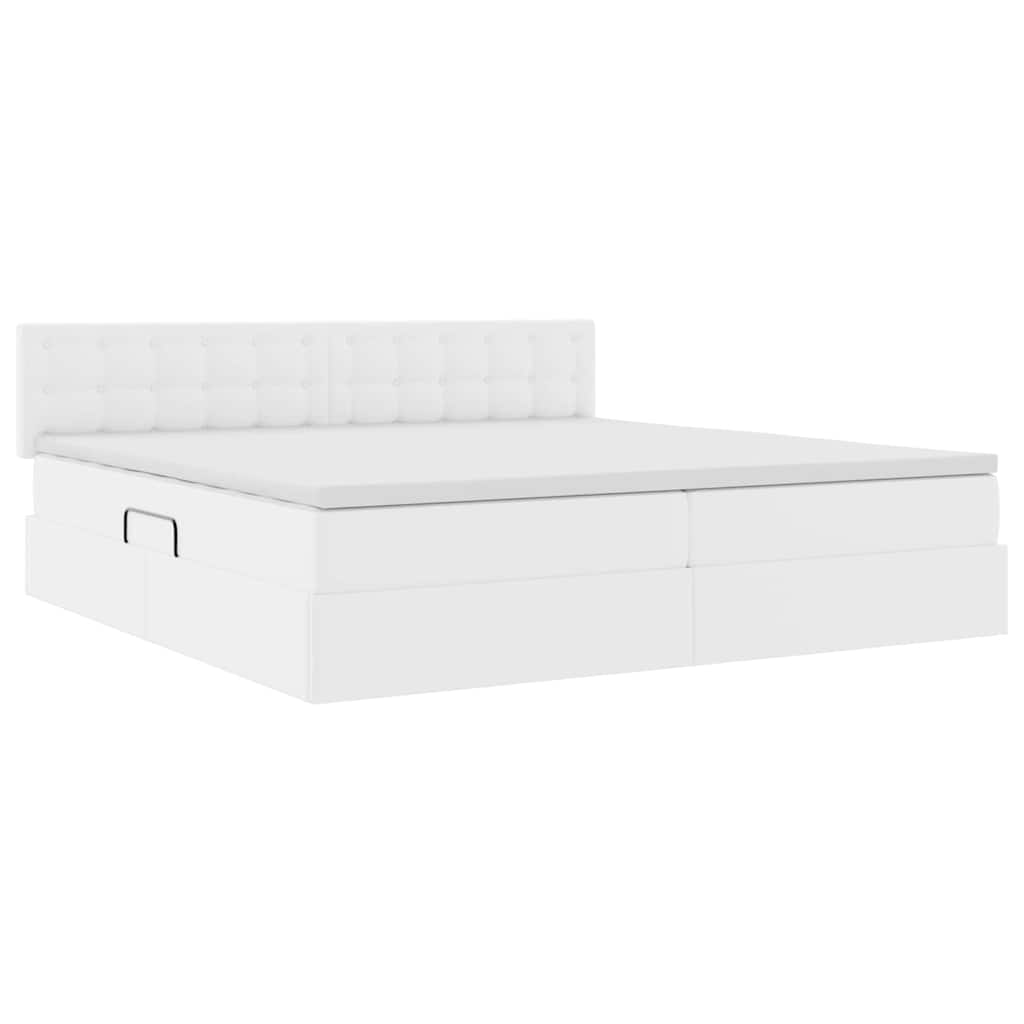 Lit avec rangement et LED avec matelas Gris clair 200 x 200 cm - XIOS