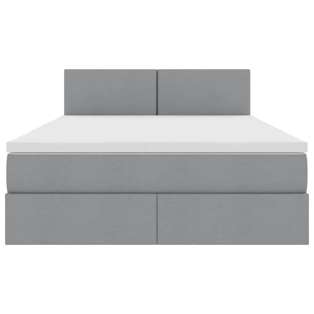 Lit de rangement LED avec matelas Gris clair 140 x 200 cm Tissu - XIOS