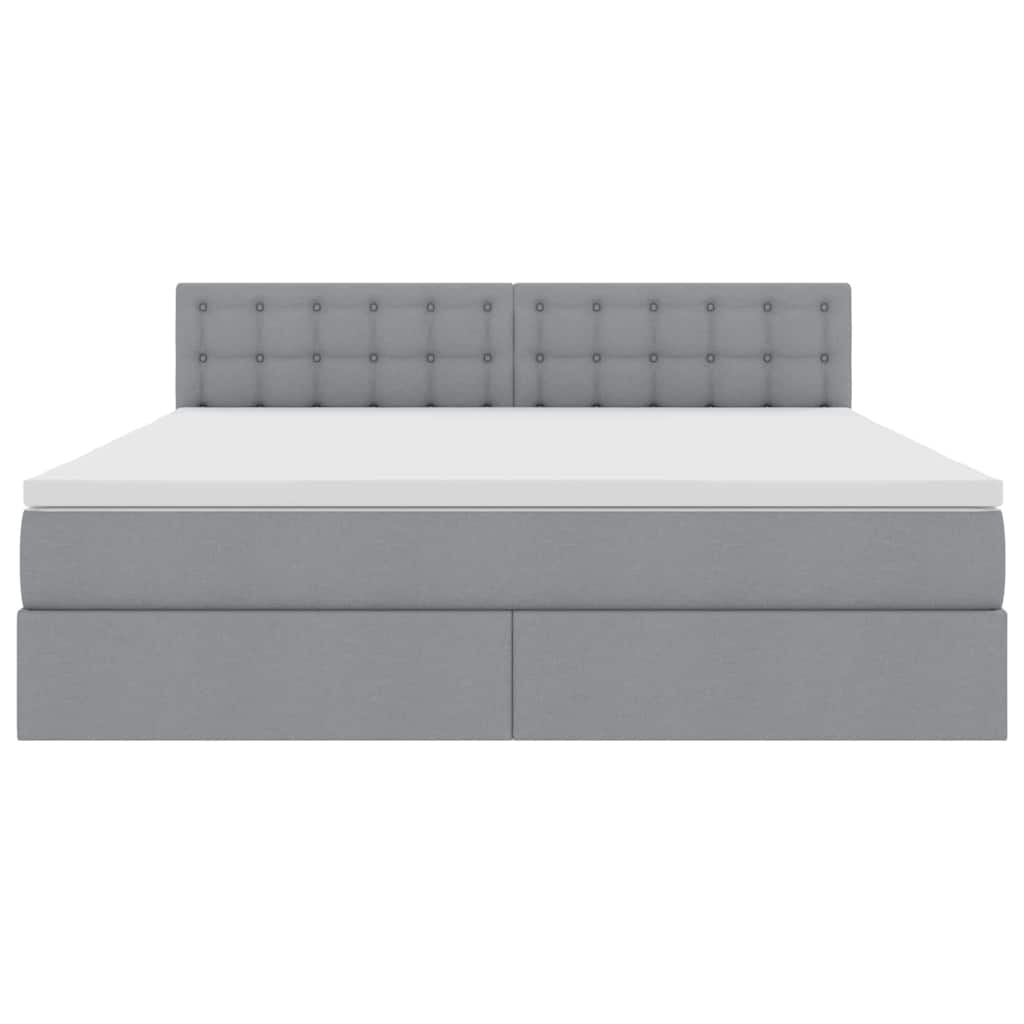 Lit de rangement LED avec matelas Gris clair 160 x 200 cm Tissu