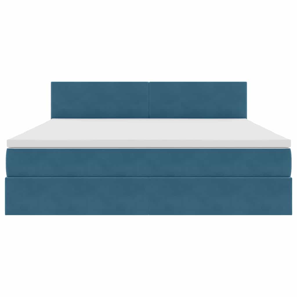 Lit de rangement LED avec matelas Bleu foncé 160 x 200 cm