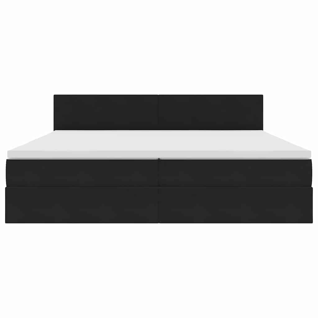 Lit avec rangement et LED avec LED Noir 200 x 200 cm Velours - XIOS