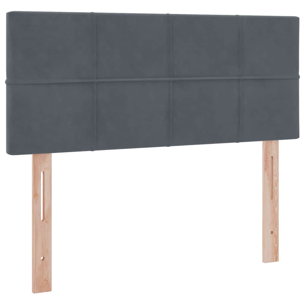 Lit avec rangement et LED Gris foncé 120 x 190 cm Velours - XIOS