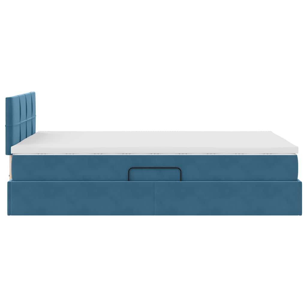 Lit avec rangement et LED Bleu 120 x 190 cm Velours - XIOS