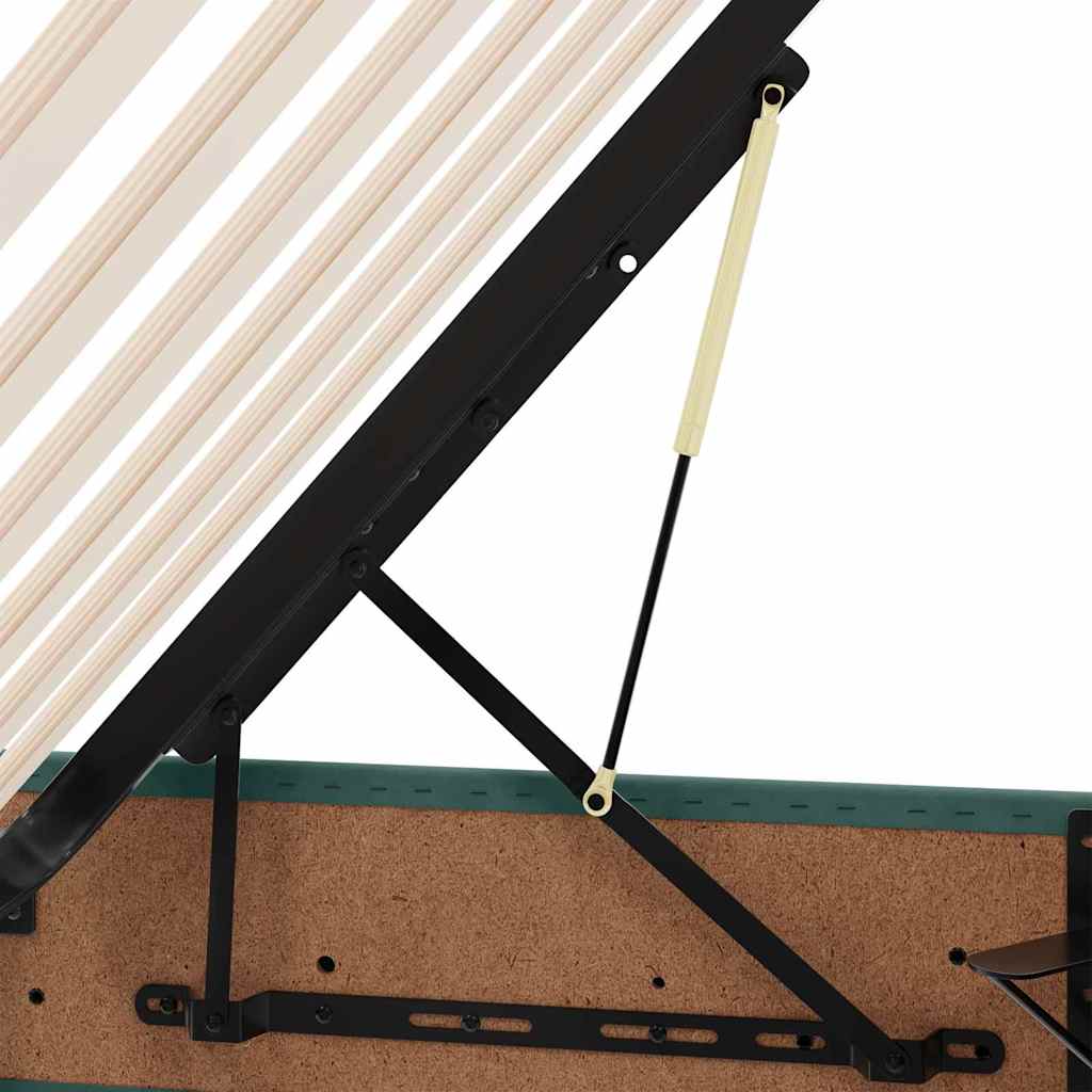 Lit avec rangement et LED Vert foncé 140 x 190 cm Velours - XIOS
