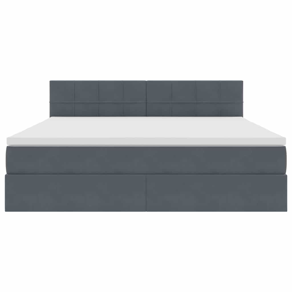 Lit avec rangement et LED Gris foncé 160 x 200 cm Velours - XIOS