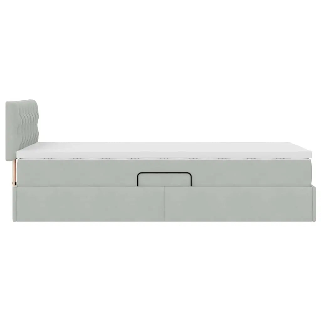 Lit de rangement LED avec matelas Gris clair 90 x 200 cm - XIOS