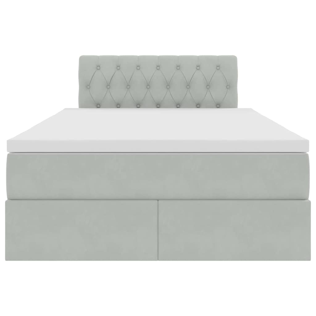 Lit avec des lumières à LED Gris clair 120 x 200 cm Velours - XIOS