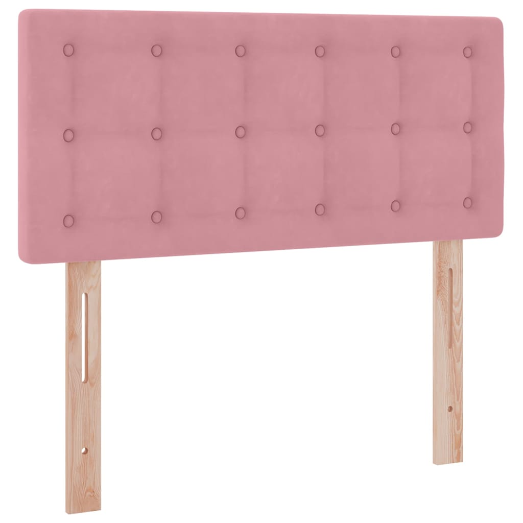 Lit de rangement LED avec matelas Rose 90 x 190 cm Velours