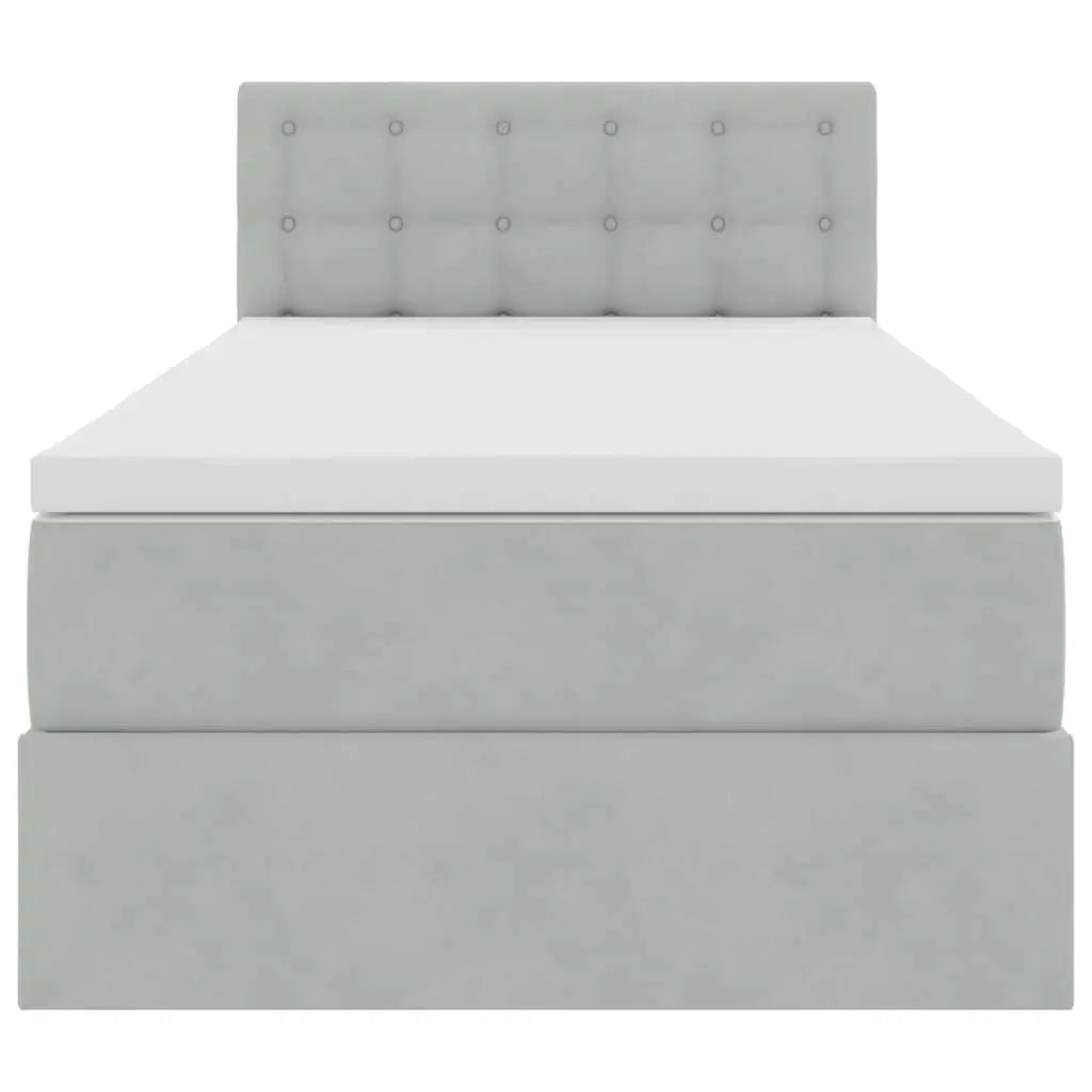 Lit de rangement LED avec matelas Gris clair 90 x 200 cm - XIOS