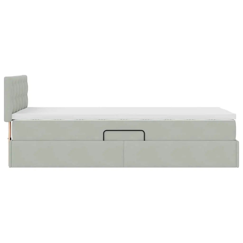Lit de rangement LED avec matelas Gris clair 90 x 200 cm - XIOS