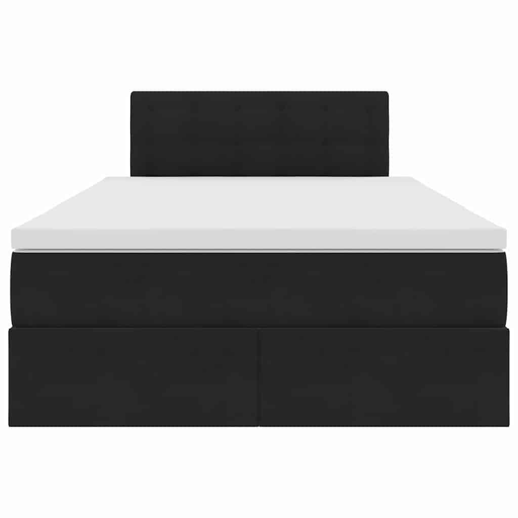 Lit avec rangement et LED Noir 120 x 190 cm Velours - XIOS