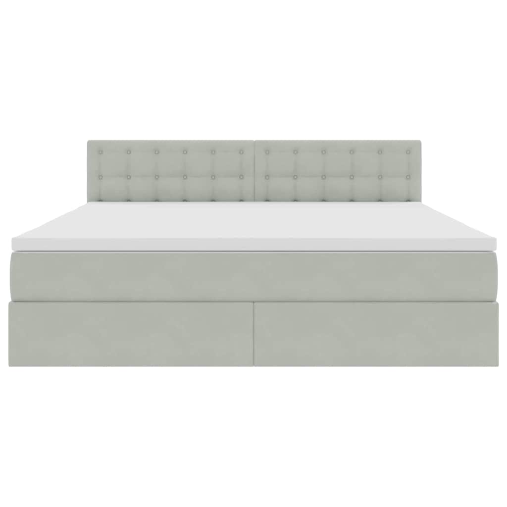 Lit avec rangement et LED Gris clair 180 x 200 cm Velours - XIOS
