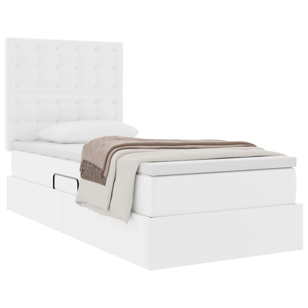 Lit de Rangement Blanc pur 90 x 200 cm Cuir synthétique - XIOS