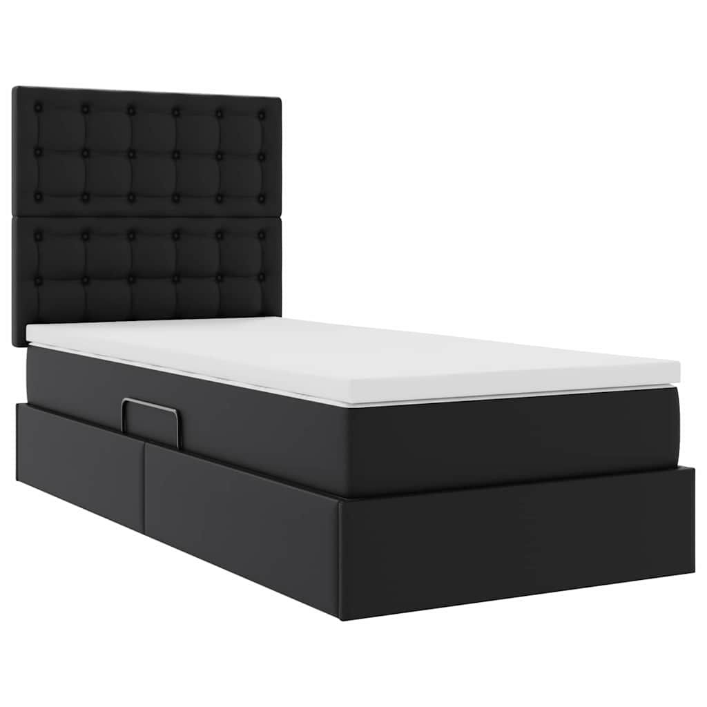 Lit de Rangement Noir 100 x 200 cm Cuir synthétique - XIOS